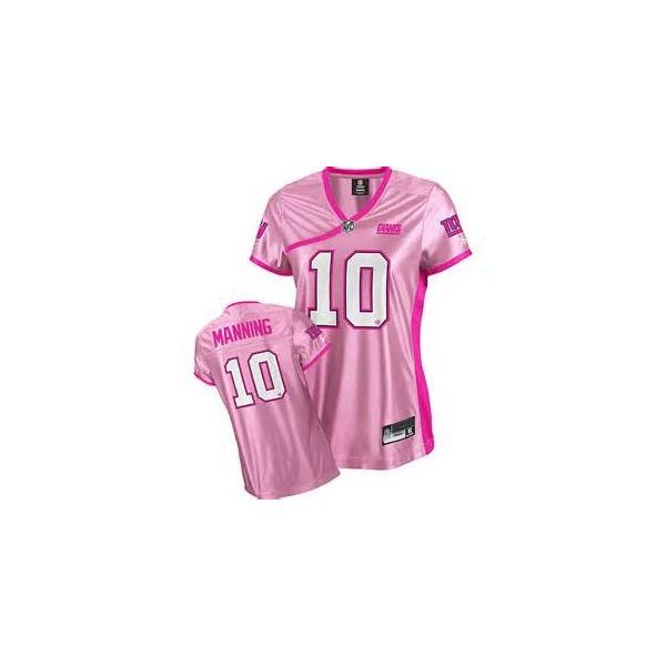 [Love pink] MANNING NY-Giant #10 Womens Football Jersey - Eli Manning Womens Football Jersey (Pink)_Free Shipping