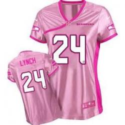 [Love pink] LYNCH Seattle #24 Womens Football Jersey - Marshawn Lynch Womens Football Jersey (Pink)_Free Shipping