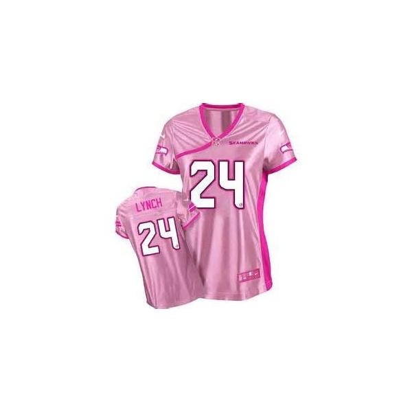 [Love pink] LYNCH Seattle #24 Womens Football Jersey - Marshawn Lynch Womens Football Jersey (Pink)_Free Shipping