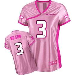 [Love pink] WILSON Seattle #3 Womens Football Jersey - Russell Wilson Womens Football Jersey (Pink)_Free Shipping