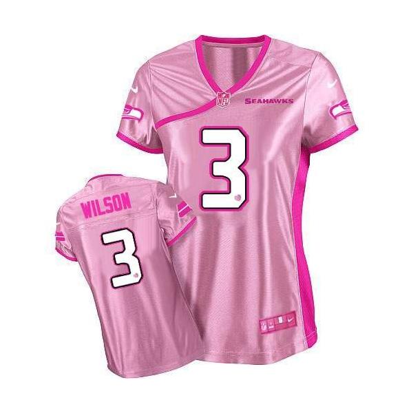 [Love pink] WILSON Seattle #3 Womens Football Jersey - Russell Wilson Womens Football Jersey (Pink)_Free Shipping