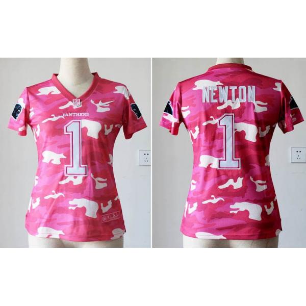 [Pink Camo] NEWTON Carolina #1 Womens Football Jersey - Cam Newton Womens Football Jersey_Free Shipping