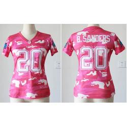 [Pink Camo] SANDERS Detroit #20 Womens Football Jersey - Barry Sanders Womens Football Jersey_Free Shipping