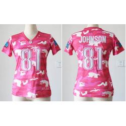 [Pink Camo] JOHNSON Detroit #81 Womens Football Jersey - Calvin Johnson Womens Football Jersey_Free Shipping