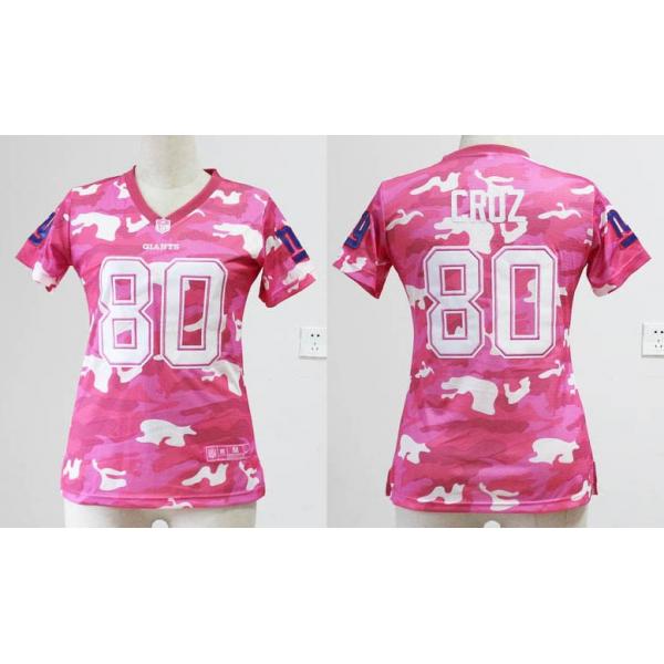 [Pink Camo] CRUZ NY-Giant #80 Womens Football Jersey - Victor Cruz Womens Football Jersey_Free Shipping