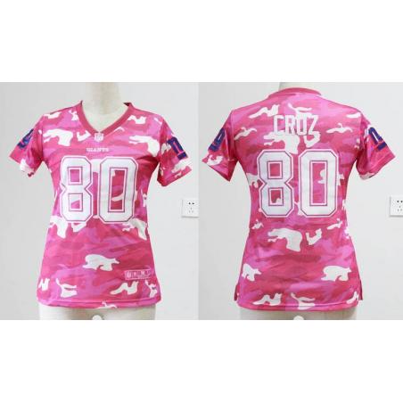 [Pink Camo] CRUZ NY-Giant #80 Womens Football Jersey - Victor Cruz Womens Football Jersey_Free Shipping