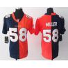[Split] MILLER Denver #58 Womens Football Jersey - Von Miller Womens Football Jersey (Blue-Orange)_Free Shipping