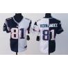 [Split] HERNANDEZ New England #81 Womens Football Jersey - Aaron Hernandez Womens Football Jersey (Blue-White)_Free Shipping