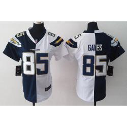 [Split] GATES San Diego #85 Womens Football Jersey - Antonio Gates Womens Football Jersey (Navy Blue-White)_Free Shipping