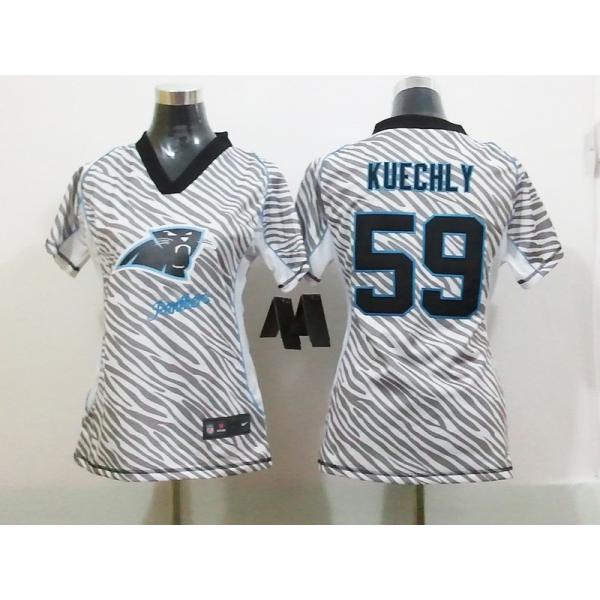 [Zebra Fashion] KUECHLY Carolina #59 Womens Football Jersey - Luke Kuechly Womens Football Jersey_Free Shipping