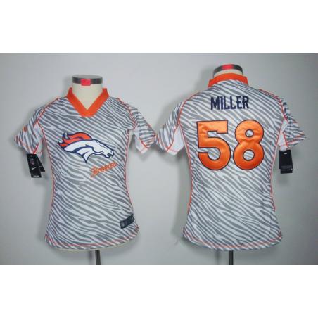 [Zebra Fashion] MILLER Denver #58 Womens Football Jersey - Von Miller Womens Football Jersey_Free Shipping