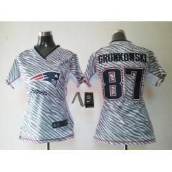 [Zebra Fashion] GRONKOWSKI New England #87 Womens Football Jersey - Rob Gronkowski Womens Football Jersey_Free Shipping