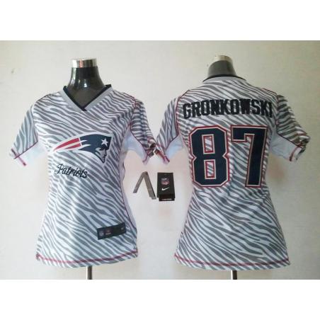 [Zebra Fashion] GRONKOWSKI New England #87 Womens Football Jersey - Rob Gronkowski Womens Football Jersey_Free Shipping
