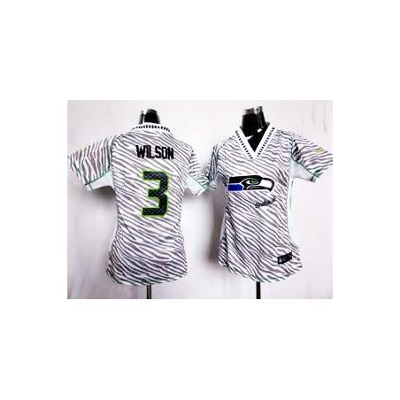[Zebra Fashion] WILSON Seattle #3 Womens Football Jersey - Russell Wilson Womens Football Jersey_Free Shipping