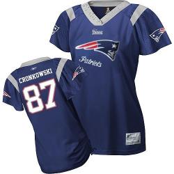[Field Flirt Fashion II]GRONKOWSKI New England #87 Womens Football Jersey - Rob Gronkowski Womens Football Jersey (Blue)
