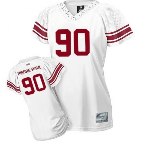 [Field Flirt Fashion I]PIERRE-PAUL NY-Giant #90 Womens Football Jersey - Jason Pierre-Paul Womens Football Jersey (White)