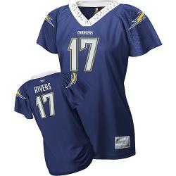 [Field Flirt Fashion I]RIVERS San Diego #17 Womens Football Jersey - Philip Rivers Womens Football Jersey (Dark Blue)