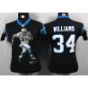 [Portrait Fashion]WILLIAMS Carolina #34 Womens Football Jersey - DeAngelo Williams Womens Football Jersey (Black)