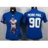 [Portrait Fashion]PIERRE-PAUL NY-Giant #90 Womens Football Jersey - Jason Pierre-Paul Womens Football Jersey (Blue)