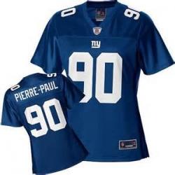 [Rbk Team Jersey]PIERRE-PAUL NY-Giant #90 Womens Football Jersey - Jason Pierre-Paul Womens Football Jersey (Blue)