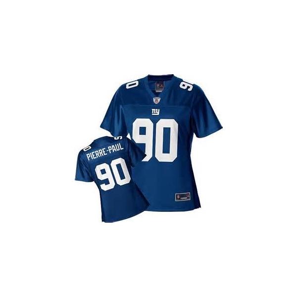 [Rbk Team Jersey]PIERRE-PAUL NY-Giant #90 Womens Football Jersey - Jason Pierre-Paul Womens Football Jersey (Blue)