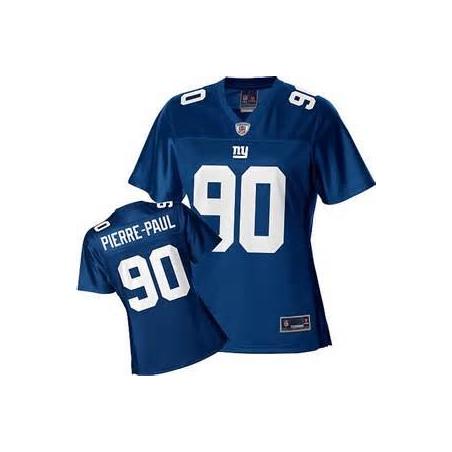 [Rbk Team Jersey]PIERRE-PAUL NY-Giant #90 Womens Football Jersey - Jason Pierre-Paul Womens Football Jersey (Blue)
