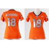 [Handwork Sequin Lettering]MANNING Denver #18 Womens Football Jersey - Peyton Manning Womens Football Jersey (Orange)