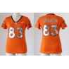 [Handwork Sequin Lettering]WELKER Denver #83 Womens Football Jersey - Wes Welker Womens Football Jersey (Orange)