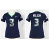 [Handwork Sequin Lettering]WILSON Seattle #3 Womens Football Jersey - Russell Wilson Womens Football Jersey (Blue I)