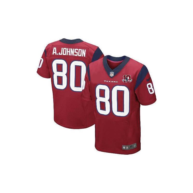 [Elite] Andre Johnson Football Jersey -Houston #80 Jersey(Red 10 ...