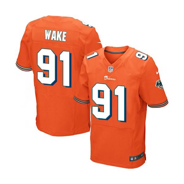 [Elite] Cameron Wake Football Jersey -Miami #91 Football Jersey(Orange)