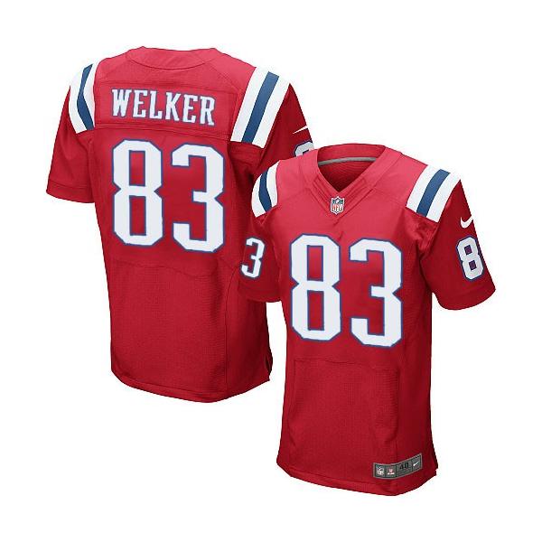 [Elite] Wes Welker Football Jersey -New England #83 Football Jersey(Red)