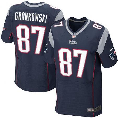 [Elite] Rob Gronkowski Football Jersey -New England #87 Football Jersey(Blue)