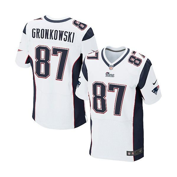 [Elite] Rob Gronkowski Football Jersey -New England #87 Football Jersey(White)
