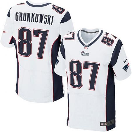 [Elite] Rob Gronkowski Football Jersey -New England #87 Football Jersey(White)