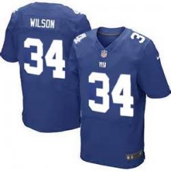 [Elite] David Wilson Football Jersey -NY-G #34 Football Jersey(Blue)