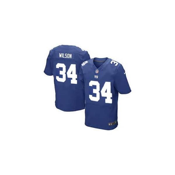 [Elite] David Wilson Football Jersey -NY-G #34 Football Jersey(Blue)
