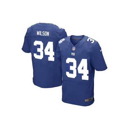 [Elite] David Wilson Football Jersey -NY-G #34 Football Jersey(Blue)