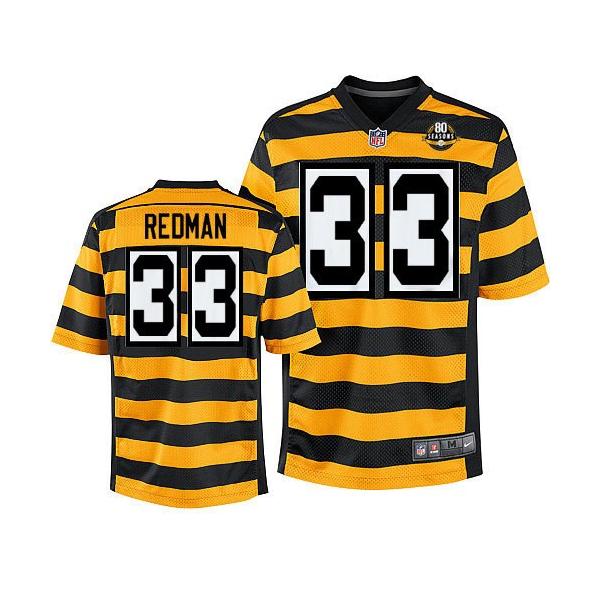 [Elite] Isaac Redman Football Jersey -Pittsburgh #33 Football Jersey(Yellow 80 Seasons)