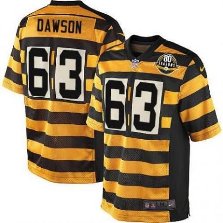 [Elite] Dermontti Dawson Football Jersey -Pittsburgh #63 Football Jersey(Yellow 80 Seasons)