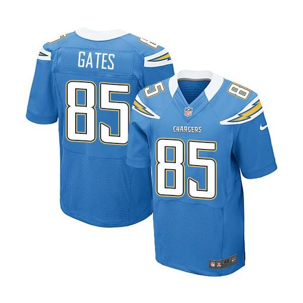 [Elite] Antonio Gates Football Jersey -San Diego #85 Football Jersey(Light Blue)