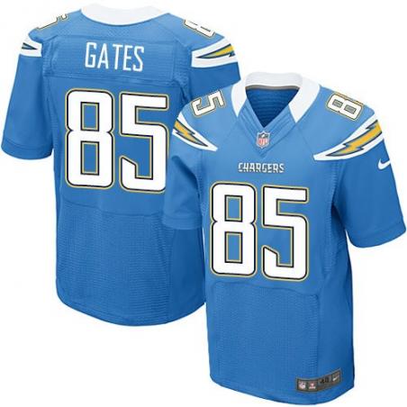 [Elite] Antonio Gates Football Jersey -San Diego #85 Football Jersey(Light Blue)