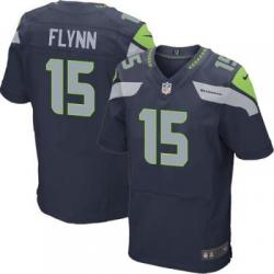 [Elite] Matt Flynn Football Jersey -Seattle #15 Football Jersey(Blue)