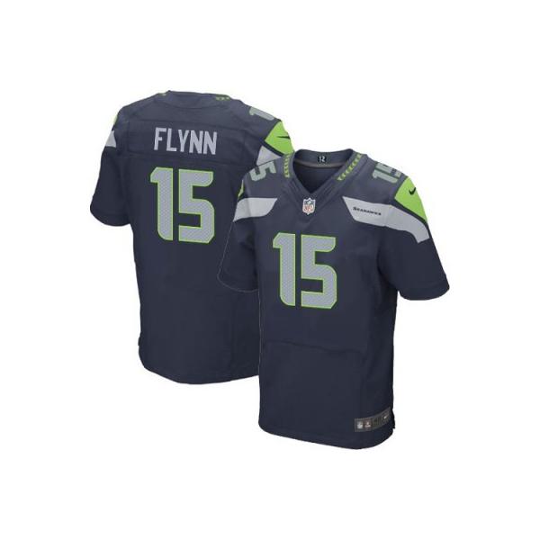 [Elite] Matt Flynn Football Jersey -Seattle #15 Football Jersey(Blue)