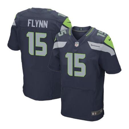 [Elite] Matt Flynn Football Jersey -Seattle #15 Football Jersey(Blue)