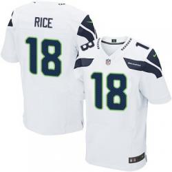 [Elite] Sidney Rice Football Jersey -Seattle #18 Football Jersey(White)
