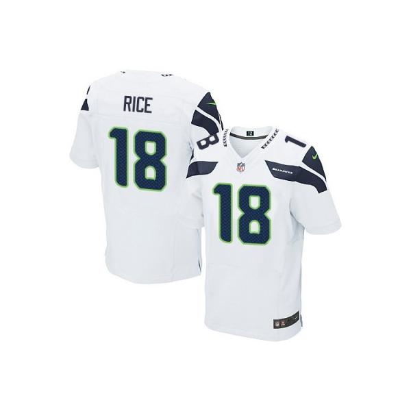 [Elite] Sidney Rice Football Jersey -Seattle #18 Football Jersey(White)