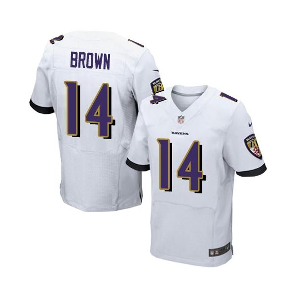 [Elite] Brown Baltimore Football Team Jersey -Baltimore #14 Marlon Brown Jersey (White)