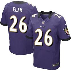 [Elite] Elam Baltimore Football Team Jersey -Baltimore #26 Matt Elam Jersey (Purple)