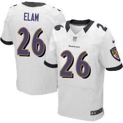 [Elite] Elam Baltimore Football Team Jersey -Baltimore #26 Matt Elam Jersey (White)